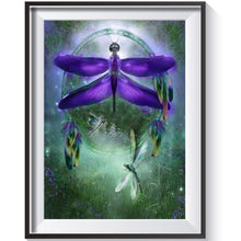 Charger l'image dans la galerie, Libellule - peinture en diamant complet - 40x30cm