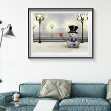 Charger l'image dans la galerie, Bonhomme de neige - diamant rond complet - 30x40cm