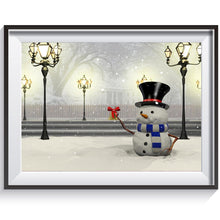 Charger l'image dans la galerie, Bonhomme de neige - diamant rond complet - 30x40cm