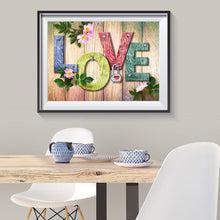 Charger l'image dans la galerie, LOVE - diamant rond complet - 40x30cm