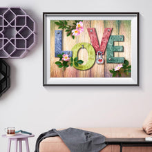 Charger l'image dans la galerie, LOVE - diamant rond complet - 40x30cm