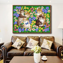 Charger l'image dans la galerie, Chat - diamant rond complet - 40x30cm