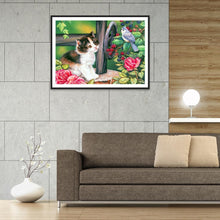 Charger l'image dans la galerie, Chat - diamant rond complet - 40x30cm