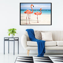 Charger l'image dans la galerie, Oiseau rose - diamant rond complet - 30x40cm