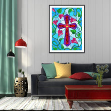 Charger l'image dans la galerie, Croix - diamant rond complet - 30x40cm