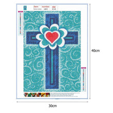 Charger l'image dans la galerie, Croix - diamant rond complet - 30x40cm