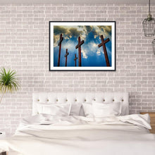 Charger l'image dans la galerie, Croix - diamant rond complet - 30x40cm