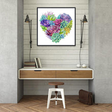 Charger l'image dans la galerie, Coeur - diamant rond complet - 40x40cm