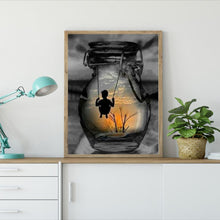 Charger l'image dans la galerie, Homme dans la bouteille - diamant rond complet - 30x40cm