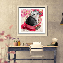 Charger l'image dans la galerie, Chat - diamant rond complet - 30x30cm