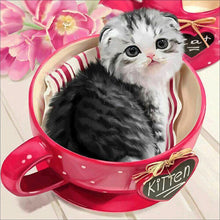 Charger l'image dans la galerie, Chat - diamant rond complet - 30x30cm