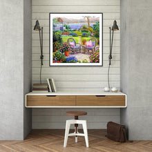 Charger l'image dans la galerie, Chaise en rotin - diamant rond complet - 30x30cm