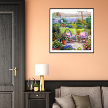 Charger l'image dans la galerie, Chaise en rotin - diamant rond complet - 30x30cm