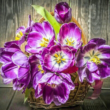 Charger l'image dans la galerie, Fleur - diamant rond complet - 30x30cm