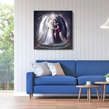 Charger l'image dans la galerie, Ange noir et blanc - diamant rond complet - 30x30cm