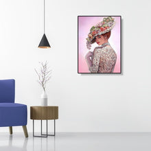 Charger l'image dans la galerie, Sourire de dame - diamant rond complet - 30x40cm