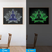 Charger l'image dans la galerie, Statue de Bouddha lumineuse - diamant rond complet -