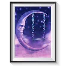 Charger l'image dans la galerie, Chambre à coucher de lune - diamant rond plein - 40x30cm