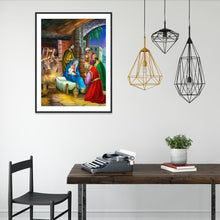 Charger l'image dans la galerie, Naissance de Jésus - peinture en diamant complet - 30x40cm
