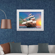 Charger l'image dans la galerie, Voilier - diamant rond complet - 30x40cm