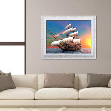 Charger l'image dans la galerie, Voilier - diamant rond complet - 30x40cm