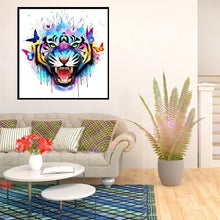 Charger l'image dans la galerie, Tigre coloré - diamant rond complet - 30x30cm