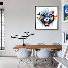 Charger l'image dans la galerie, Tigre coloré - diamant rond complet - 30x30cm