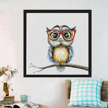 Charger l'image dans la galerie, Lunettes hibou - diamant rond complet - 30x30cm