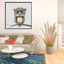 Charger l'image dans la galerie, Lunettes hibou - diamant rond complet - 30x30cm