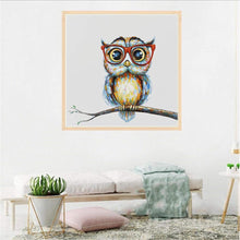 Charger l'image dans la galerie, Lunettes hibou - diamant rond complet - 30x30cm