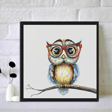 Charger l'image dans la galerie, Lunettes hibou - diamant rond complet - 30x30cm