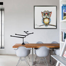 Charger l'image dans la galerie, Lunettes hibou - diamant rond complet - 30x30cm