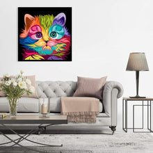 Charger l'image dans la galerie, Chat coloré - diamant rond complet - 30x30cm