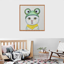 Charger l'image dans la galerie, Chat littéraire - diamant rond complet - 30x30cm