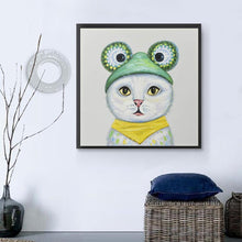 Charger l'image dans la galerie, Chat littéraire - diamant rond complet - 30x30cm