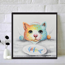 Charger l'image dans la galerie, Os de poisson de chat - diamant rond complet - 30x30cm