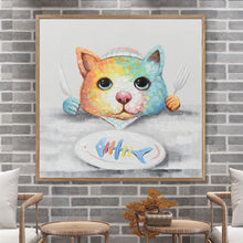 Charger l'image dans la galerie, Os de poisson de chat - diamant rond complet - 30x30cm