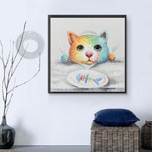 Charger l'image dans la galerie, Os de poisson de chat - diamant rond complet - 30x30cm