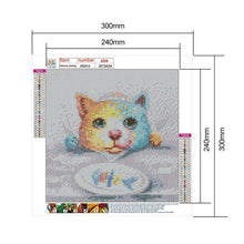 Charger l'image dans la galerie, Os de poisson de chat - diamant rond complet - 30x30cm