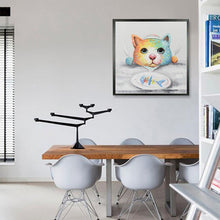 Charger l'image dans la galerie, Os de poisson de chat - diamant rond complet - 30x30cm