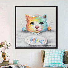 Charger l'image dans la galerie, Os de poisson de chat - diamant rond complet - 30x30cm