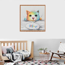 Charger l'image dans la galerie, Os de poisson de chat - diamant rond complet - 30x30cm