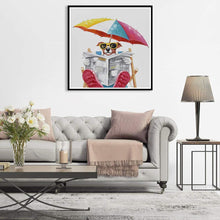 Charger l'image dans la galerie, Chien de vacances - diamant rond complet - 30x30cm