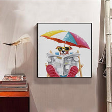Charger l'image dans la galerie, Chien de vacances - diamant rond complet - 30x30cm