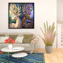 Charger l'image dans la galerie, Ornements de cerf - diamant rond complet - 30x30cm