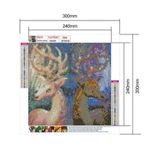 Charger l'image dans la galerie, Ornements de cerf - diamant rond complet - 30x30cm