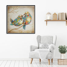 Charger l'image dans la galerie, 2 oiseaux ornement - diamant rond complet - 30x30cm