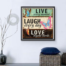 Charger l'image dans la galerie, Papillon de lettre - diamant rond complet - 30x30cm