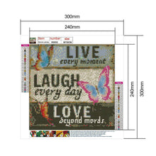 Charger l'image dans la galerie, Papillon de lettre - diamant rond complet - 30x30cm