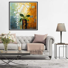 Charger l'image dans la galerie, Fleurs sur pile - diamant rond complet - 30x30cm